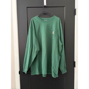 Carhartt Men’s Loose Fit Heavyweight Long-sleeve pocket t-shirt size 3XL in gree